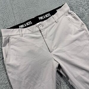 Pins & Aces Golf Jogger Pants Mens 32 Gray Tapered Ankle Zip Performance